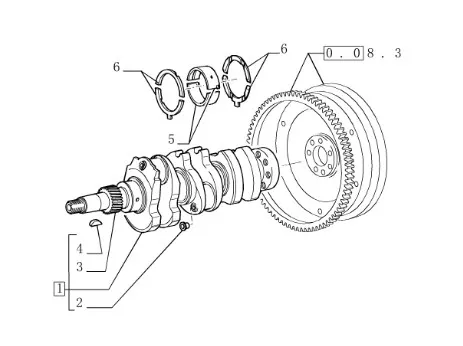 1930814 - Вкладыш +0,5мм коленвала ДВС тракторы Fiat до 04г.в.